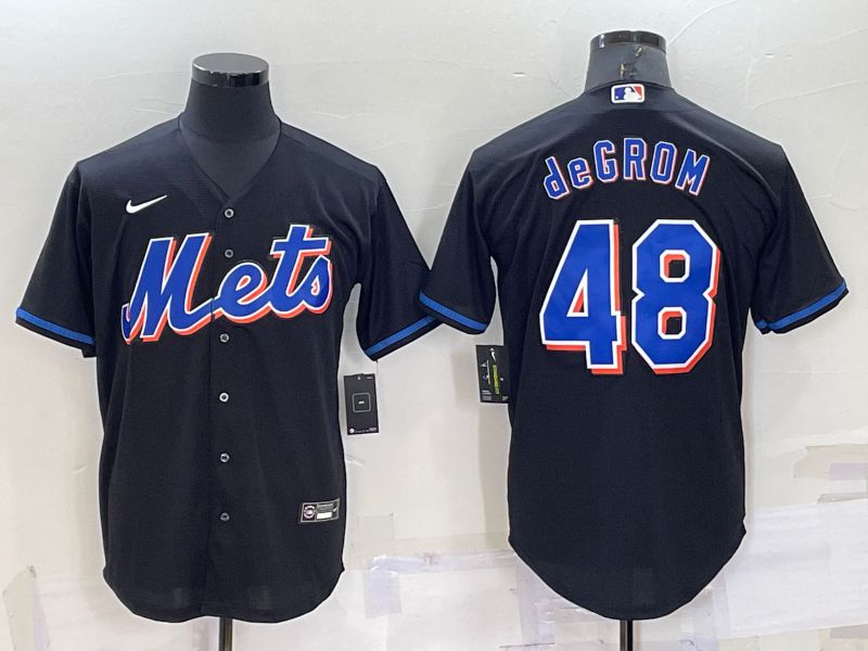 Men New York Mets 48 deGrom Black Game 2022 Nike MLB Jersey